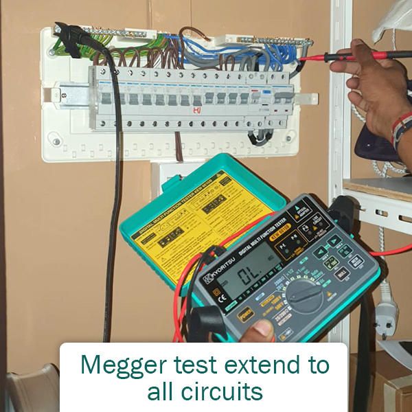 Megger Test Extend To All Circuits